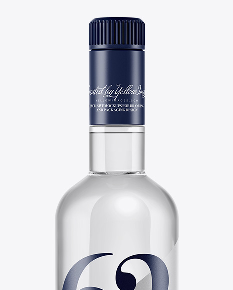 Clear Glass White Rum Bottle Mockup