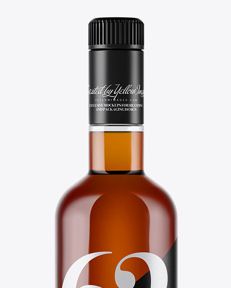 Clear Glass Rum Bottle Mockup