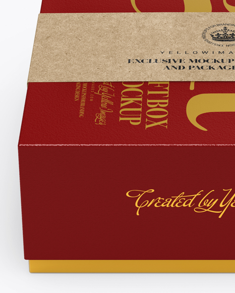 Textured Box with Label Mockup (High-Angle Shot)