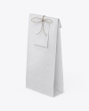 Kraft Bag W/ Label Mockup - Half Side View (High Angle Shot)