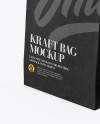 Kraft Bag W/ Label Mockup - Half Side View (High Angle Shot)