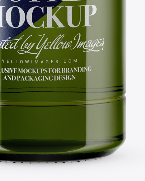 Green Glass Whiskey Bottle Mockup