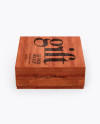 Red Wooden Box with Label Mockup (High-Angle Shot)