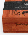 Red Wooden Box with Label Mockup (High-Angle Shot)