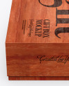 Red Wooden Box with Label Mockup (High-Angle Shot)