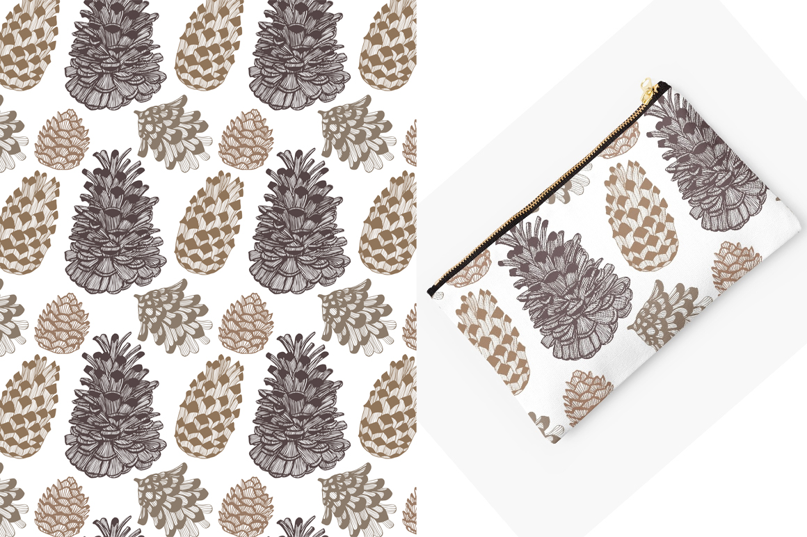 Cones &amp; acorns graphic patterns