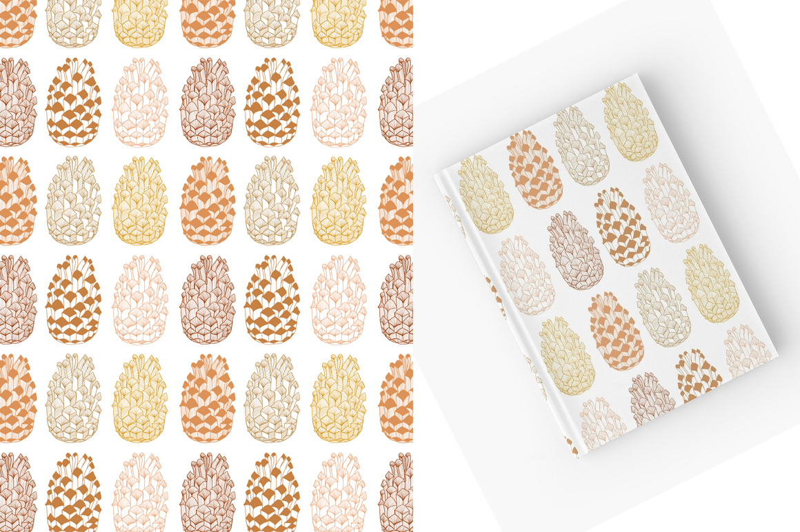 Cones &amp; acorns graphic patterns