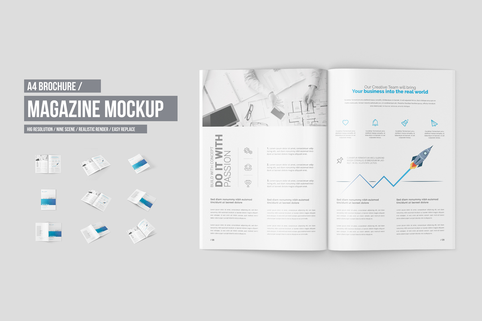 A4 Magazine / Brochure Mockups