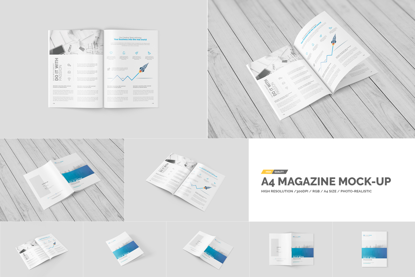 A4 Magazine / Brochure Mockups