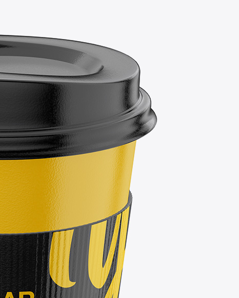 Regular Coffee Cup With Holder – Front View (High Angle Shot) - Free