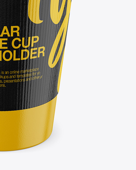 Regular Coffee Cup With Holder – Front View (High Angle Shot) - Free