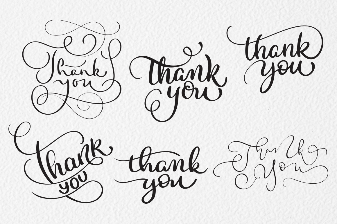 Thank You Calligraphy Lettering Collection Thank You Calligraphy Lettering Collection