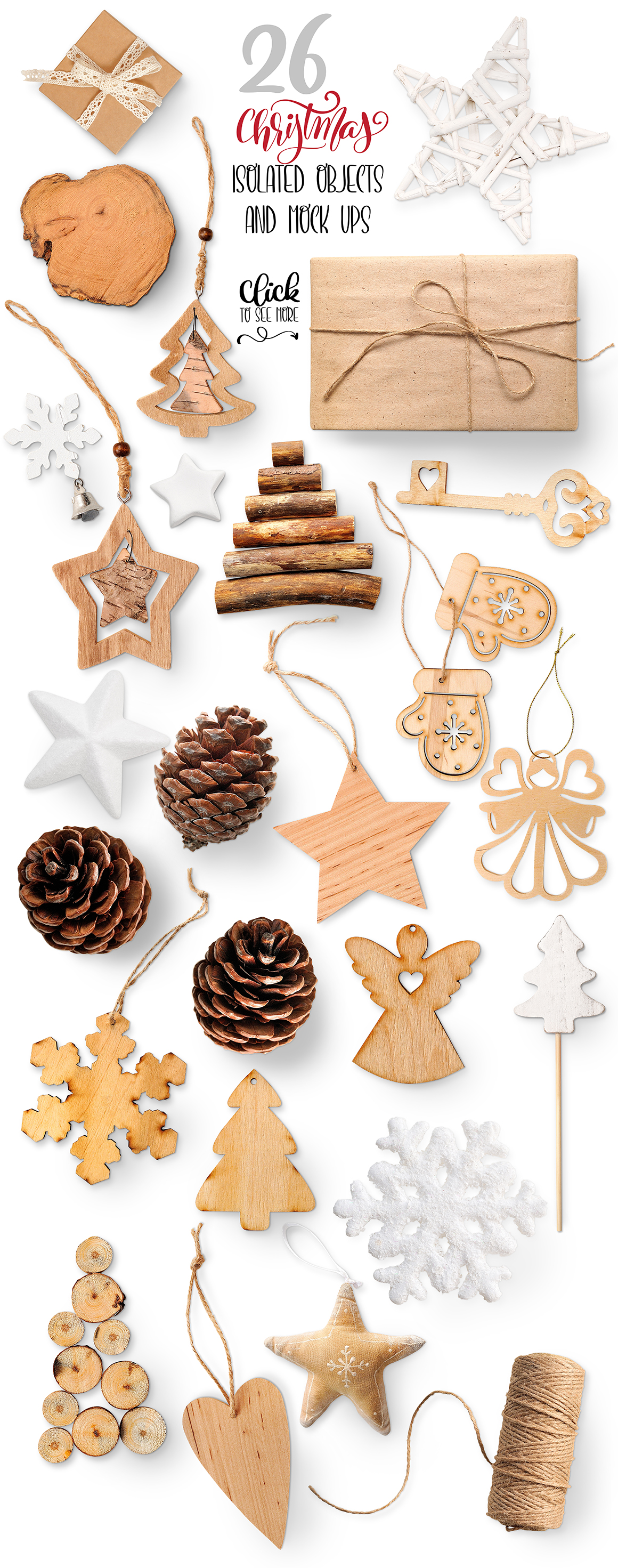 Christmas isolated objects and mock ups