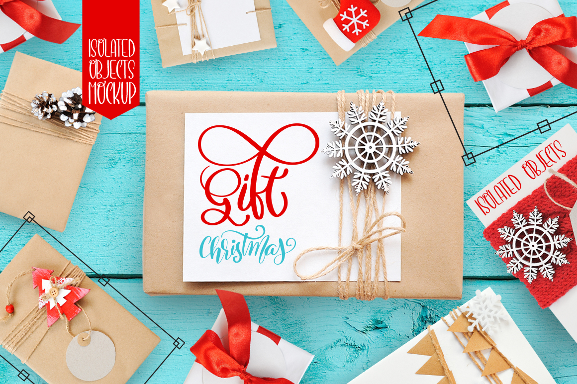 Isolated Gift Christmas Mock ups Isolated Gift Christmas Mock ups