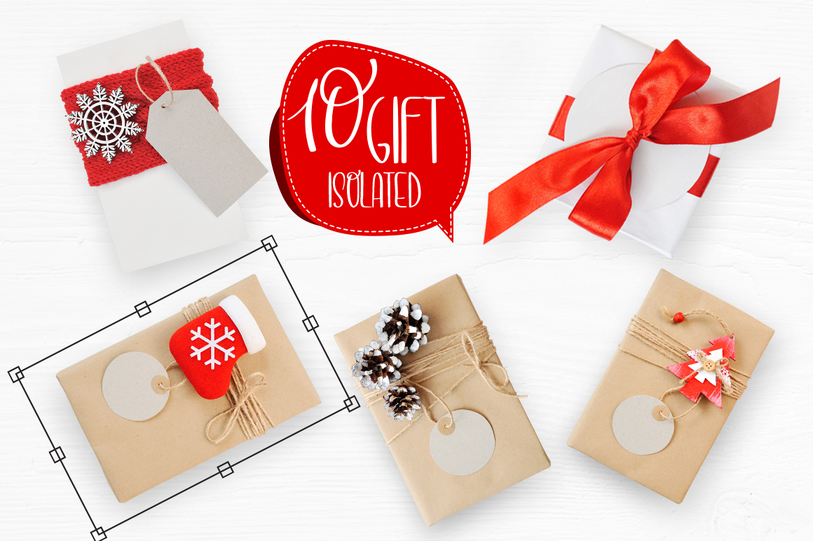 Isolated Gift Christmas Mock ups Isolated Gift Christmas Mock ups