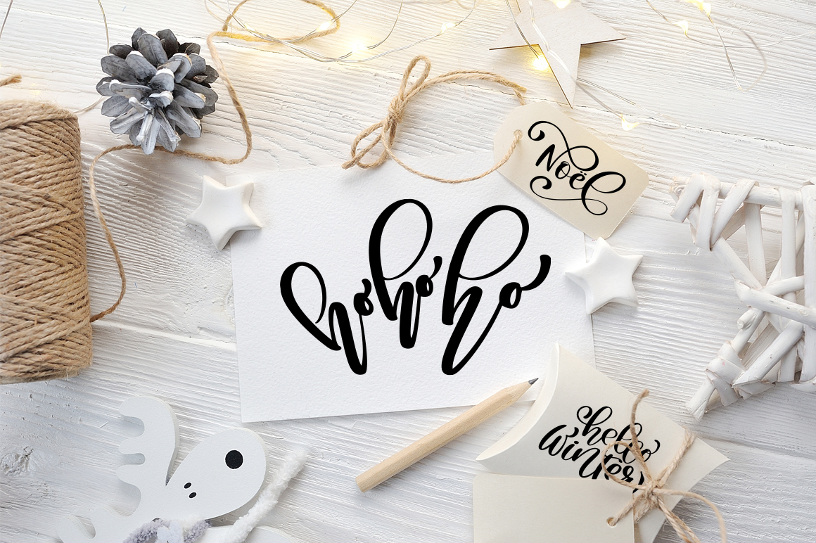 Hand Drawing Christmas Lettering and Doodle Elements