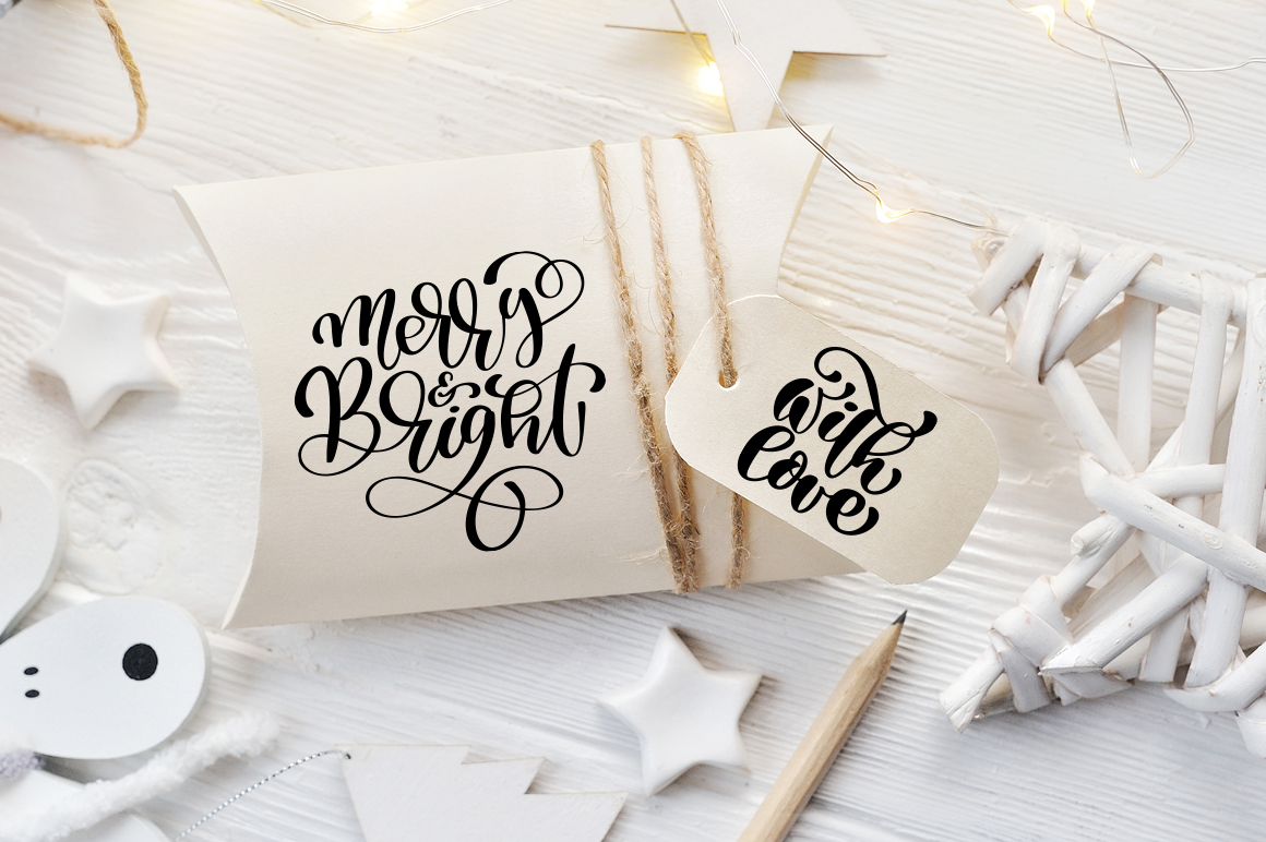 Hand Drawing Christmas Lettering and Doodle Elements