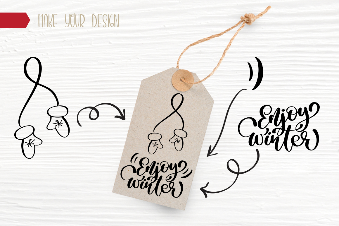 Hand Drawing Christmas Lettering and Doodle Elements Hand Drawing Christmas Lettering and Doodle Elements