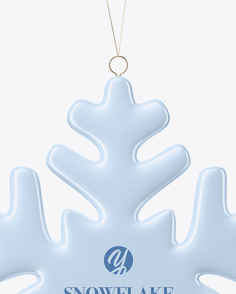 Glossy Snowflake Mockup - Front View