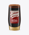 Amber Plastic Bottle Mockup - Front View (High-Angle Shot) Amber Plastic Bottle Mockup - Front View (High-Angle Shot)