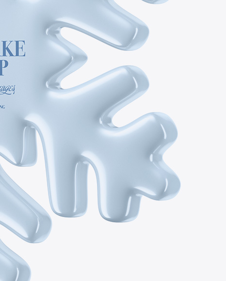 Glossy Snowflake Mockup - Half Side View