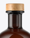 Amber Glass Bottle with Wooden Cap Mockup