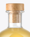 Gold Tequila Bottle with Wooden Cap Mockup