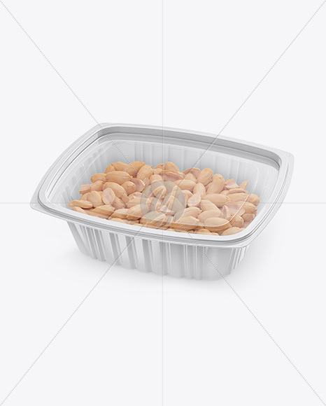 Plastic Container w/ Transparent Cap Mockup - Half Side View