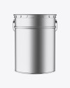 Metallic Paint Bucket Mockup - Front View