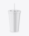 Glossy Soda Cup Mockup - High Angle Shot