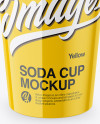 Glossy Soda Cup Mockup - High Angle Shot