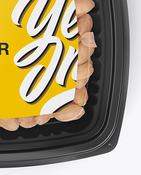 Plastic Container w/ Transparent Cap Mockup - Top View