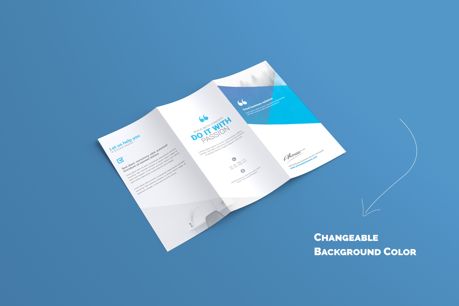 A4 Trifold Brochure Mockup