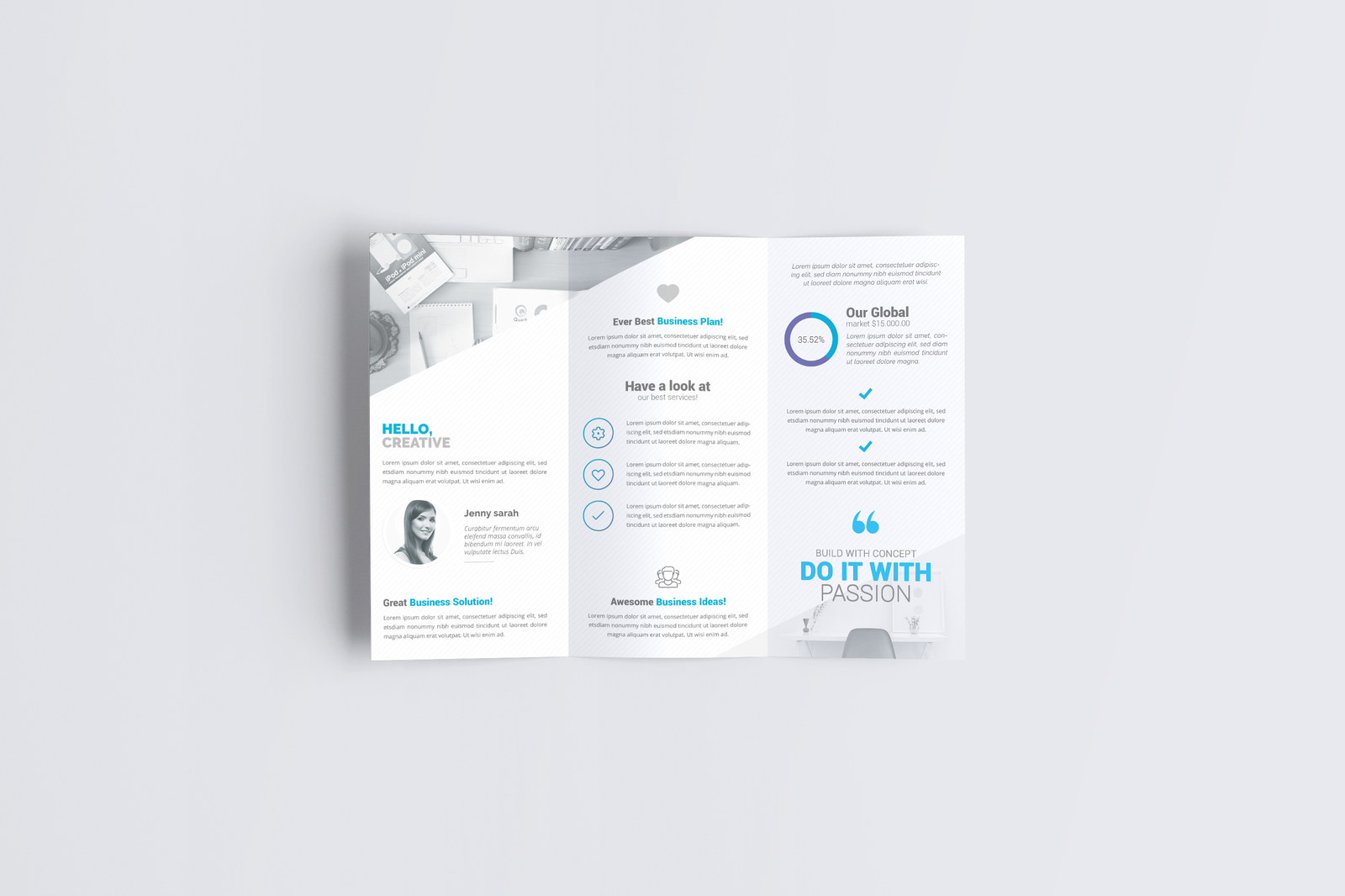 A4 Trifold Brochure Mockup