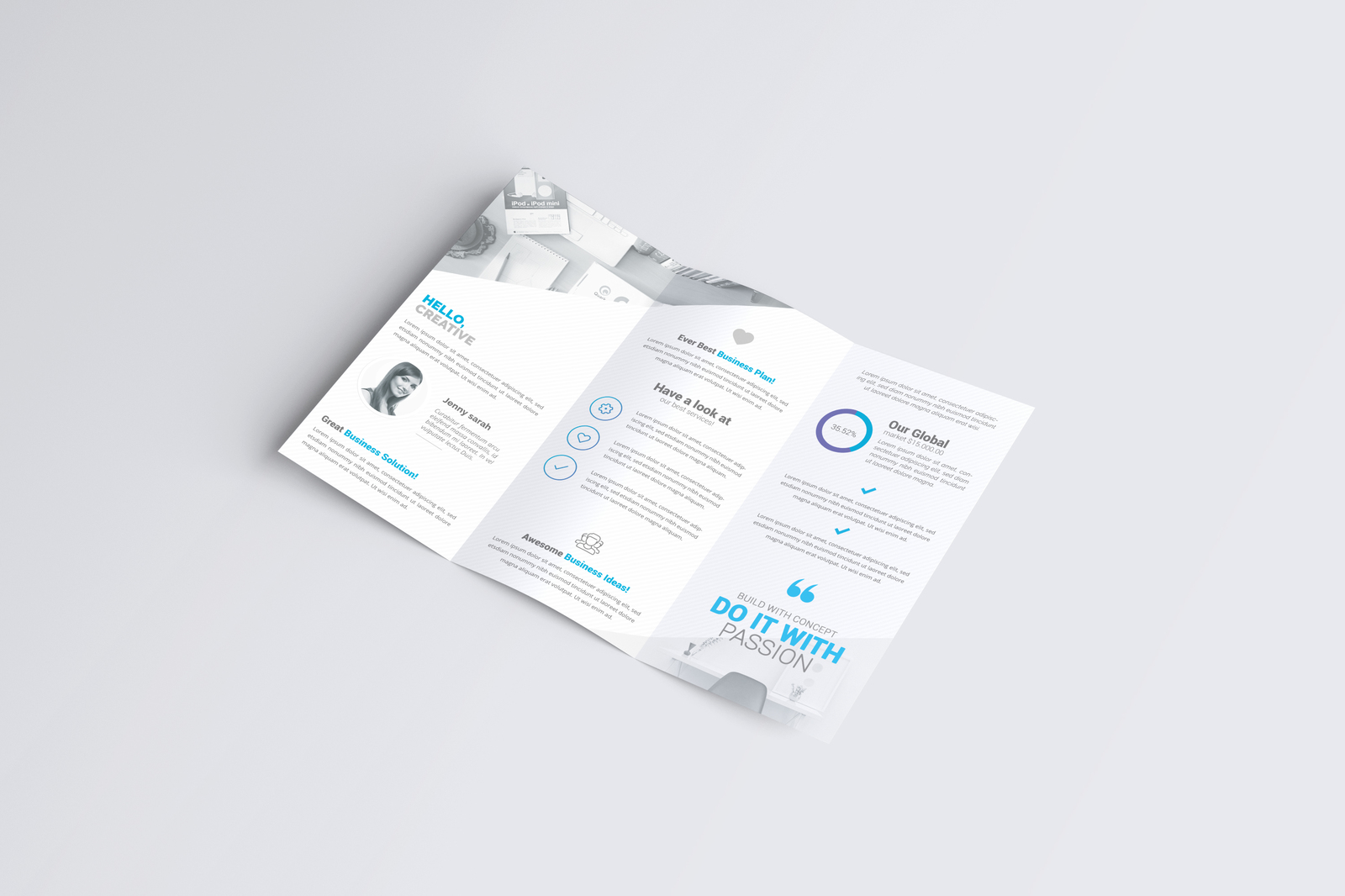 A4 Trifold Brochure Mockup