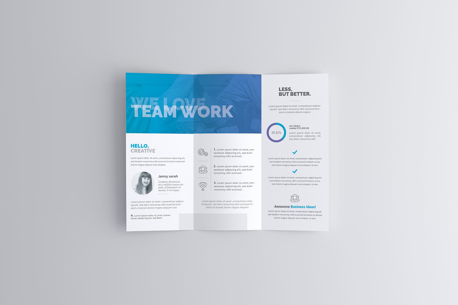 US Letter Trifold Brochure Mock-Ups