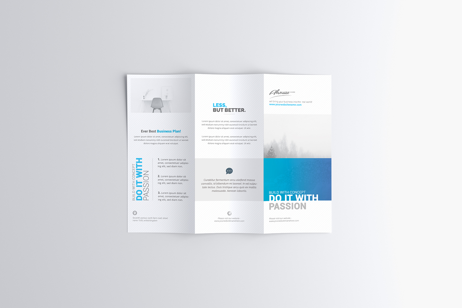 US Letter Trifold Brochure Mock-Ups