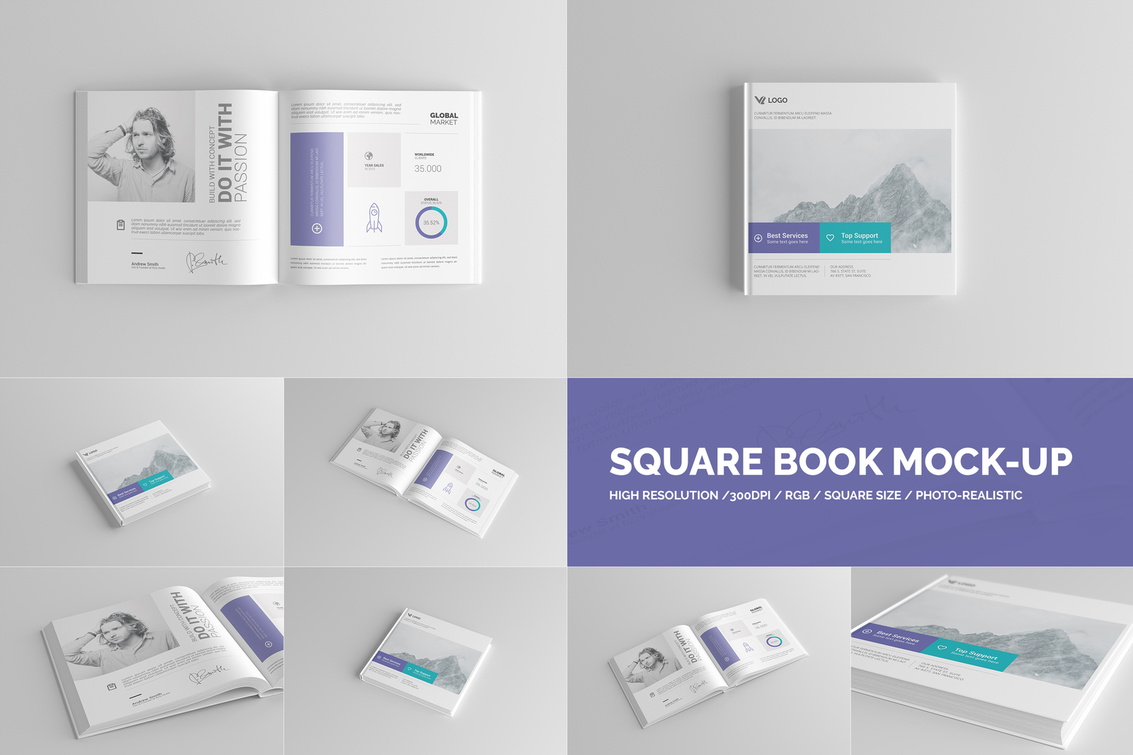 Square Book Mock-Up / Hardcover Square Book Mock-Up / Hardcover