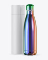 500ml Chameleon Stainless Steel Bottle with Paper Tube Mockup