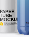 500ml Glossy Bottle with Paper Tube Mockup