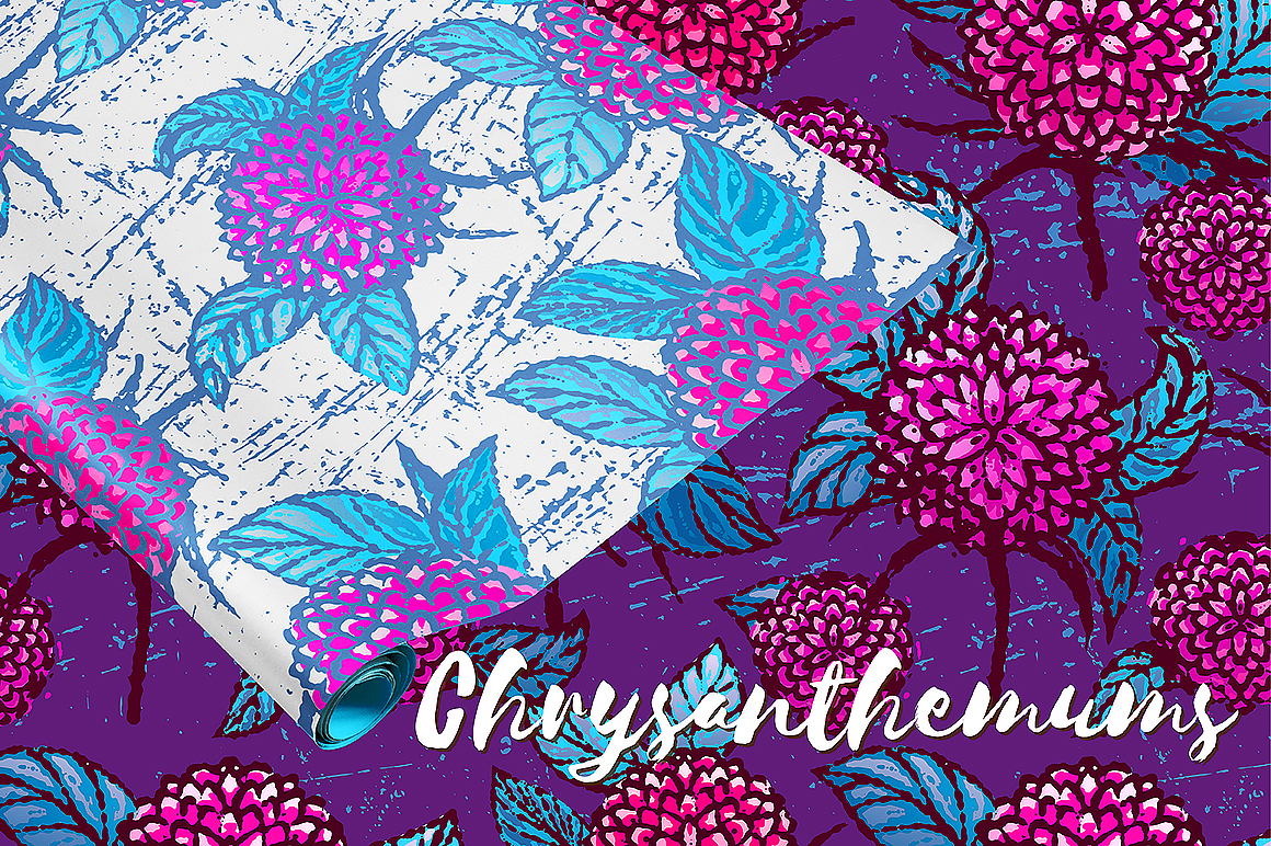 Chrysanthemums. Floral patterns