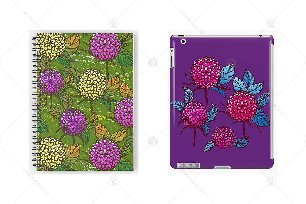 Chrysanthemums. Floral patterns