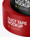 Two Matte Duct Tape Rolls Mockup (High-Angle Shot)