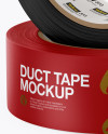 Two Matte Duct Tape Rolls Mockup - Front View