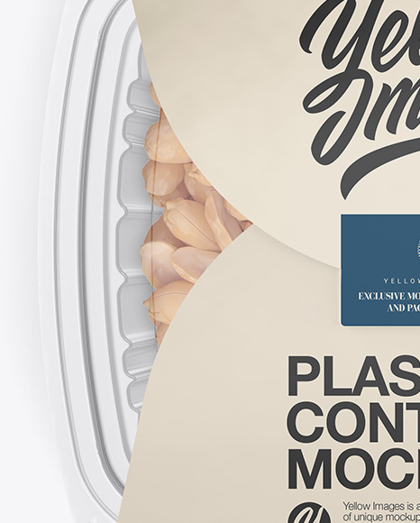 Transparent Container with Paper Label Mockup - Top View