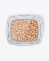 Plastic Container w/ Transparent Cap and Paper Label Mockup - Top View