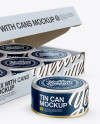 5oz Cans Box with One Can Outside Mockup - Half Side View