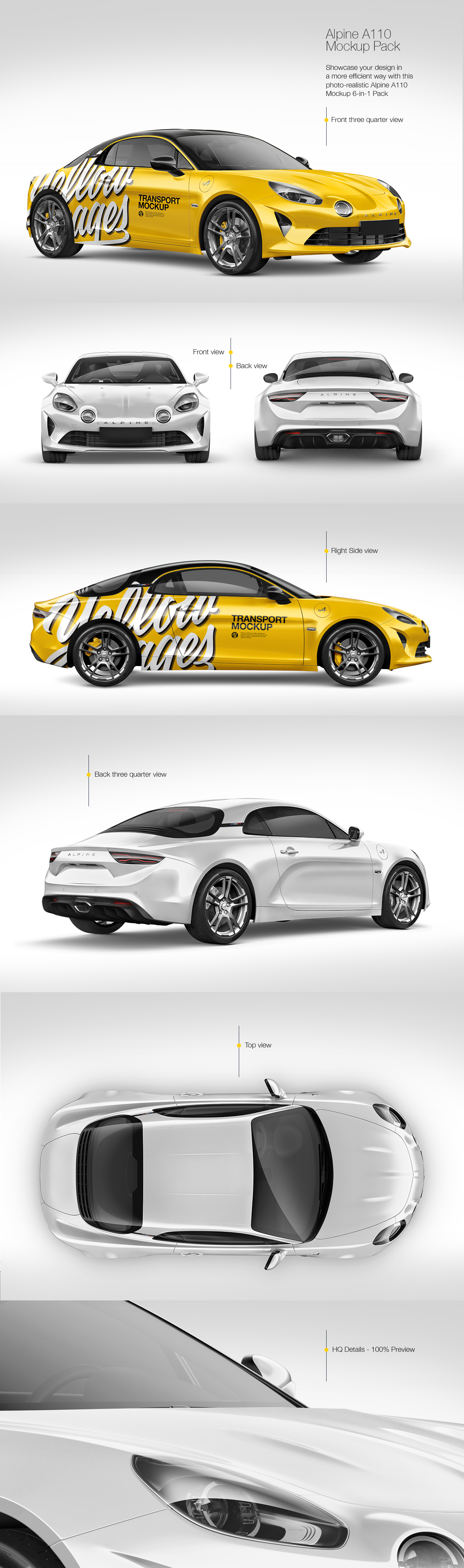 Alpine A110 Mockup Pack Alpine A110 Mockup Pack
