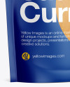 Matte Transparent Stand-Up Pouch W/ Curry Sauce Mockup - Half Side View