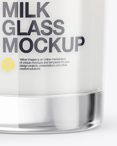 Glass With Milk Mockup